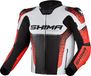 SHIMA STR 2.0 Veste de moto en cuir, noir/rouge/rouge fluorescent foncé, taille 60