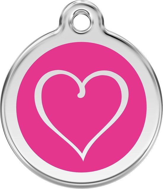 Red Dingo Hondenpenning 38 mm tribal hart hard roze