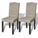 vidaXL Eetkamerstoelen 2 stuks stof camel