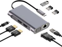 MMOBIEL USB-C naar Dual HDMI Hub - 8-in-1 USB-Hub & 100W PD Adapter