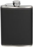 Gerimport Heupfles - chroom - staal - zwart - 224 ml