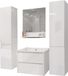 Mendler Badkamerset XL MCW-B19, wastafel met wandspiegel, 2 x wandkast, hoogglanzend wit