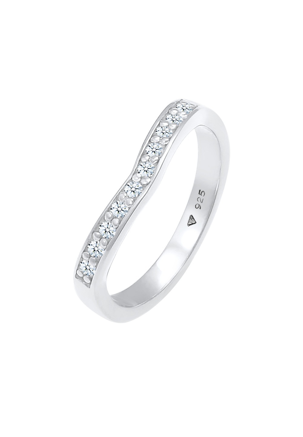 Elli DIAMONDS Elli DIAMONDS Elli DIAMONDS Ring Dames verloving V-vorm met diamanten (0,15 ct) in 925 sterling zilver Ringen