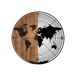 Elegant decoratief houten wandaccessoire, diameter 56 cm, 50% hout (3 cm) en 50% metaal (1,5 mm), zwarte & walnoot afwerking, unieke kleurvariaties