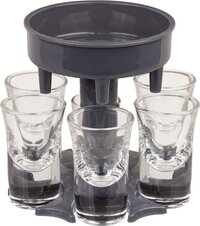 Out of the Blue Shotglas Dispenser - Zwart/Transparant - Met 6 Shotglazen - Out of the Blue