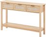 VEVOR Rotan Consoletafel, Haltafel, Decoratieve Tafel, 3 Lades, Schuifdeuren, Naturel