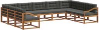 vidaXL - Hoek loungeset - Acacia hout - Natuurlijk en antraciet
