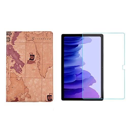 Lobwerk 2in1 Set voor Samsung Galaxy Tab A7 SM-T500 T505 10.4 inch met Smart Tablet Case + Gehard Glas Beschermhoes