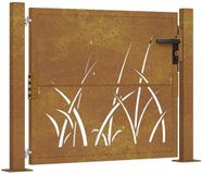 vidaXL Poort grasontwerp 100x75 cm cortenstaal
