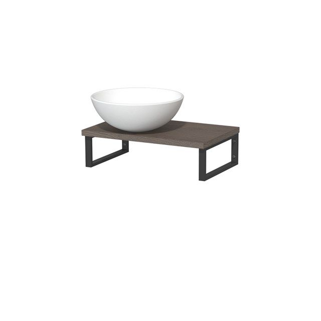 Maxaro Modulo Toiletmeubel - 41 cm - Donkerbruin Eiken - Zwart