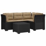 vidaXL 4-Zitter Tuin Sofa met Kussens Rattan Look PP Antraciet