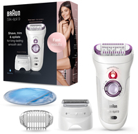 Braun Silk-épil 9 9-710 Epilator Voor Vrouwen Voor Langdurige Ontharing, Wit/Paars