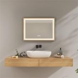 Miroir LED pour salle de bain, 70x50 cm, avec commande tactile, fonction anti-buée, 4300 Kelvin