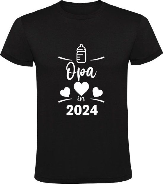 Opa in 2024 Heren T-shirt - Zwart - 2XL