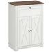 HOMCOM Keukenkast met 2 deuren met verstelbare plank, 1 lade, campagnedesign, voor woonkamer, slaapkamer en keuken, 60 x 30 x 87,5 cm, wit