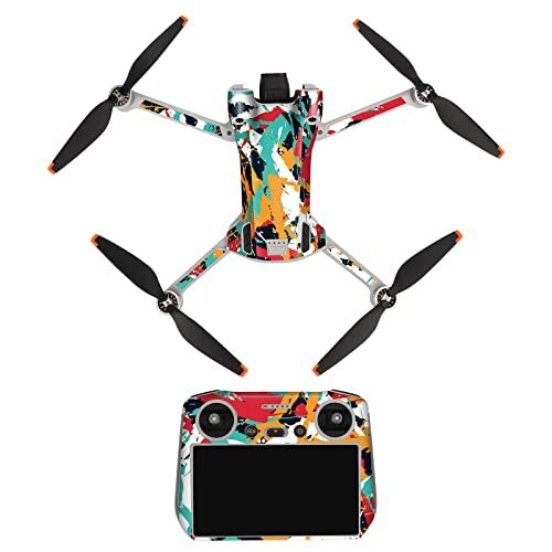 Fututech Stickerset voor DJI Mini 3 Pro RC Pro, beschermende stickers voor drone en afstandsbediening, waterdicht, anti-aging, krasbestendig, levendige kleuren (graffiti)