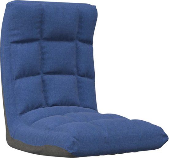 vidaXL Vloerstoel inklapbaar stof blauw