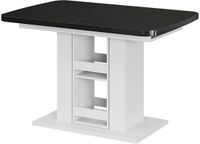 Vicco Eettafel Fenaro, Zwart/Wit, 120-160 x 80 cm