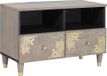 Massief Mango Hout meuble TV avec tiroir Gris 70 x 33 x 46 cm