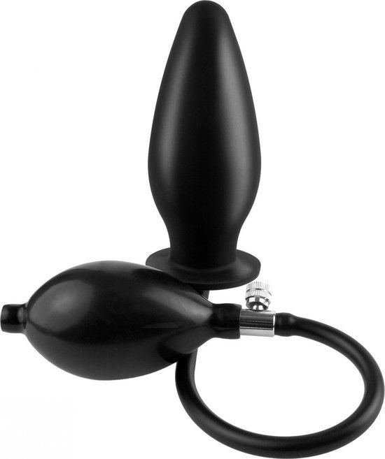 Anal Fantasy Buttplug - Siliconen - Opblaasbaar - Zwart - Ø 45 mm