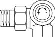 Oventrop robinet thermostatique radiateur A 1/2 double équerre droite Kvs = 0,95 m³/h