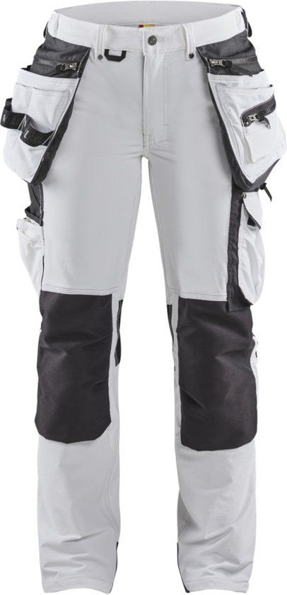 Blåkläder Dames schildersbroek 4-weg stretch 7179-1645 - Wit/Donkergrijs - C32
