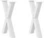 Pieds de table 2 pcs forme X 60x(72-73) cm acier blanc