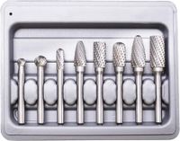 Roterende SPTA Roterende freesset, 6 mm, 8 stuks freesset van wolfraamstaal, roterend gereedschap voor graveren, boren, slijpen, polijsten van metaal, voor het snijden van hout, metaal, marmer