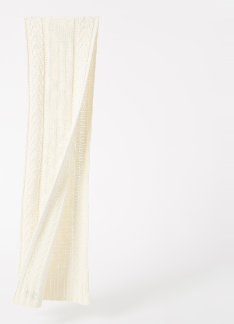 Ganni Ganni Kabelgebreide sjaal in wolblend 180 x 25 cm