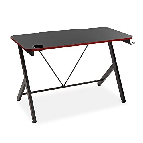 Versa Pablo Gamingtafel - Zwart/Rood - 120x60cm