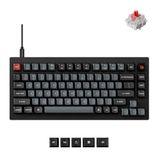 Keychron V1 75% bekabeld mechanisch toetsenbord 8K 75% programmeerbaar via QMK/VIA, hot swappable Super Red switches, bemonsteringssnelheid 8000Hz, RGB led voor Mac, Windows en Linux