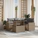 Maison Exclusive - Ensemble de meubles de jardin 5 pièces avec canapé et coussins, beige, en polyrotin