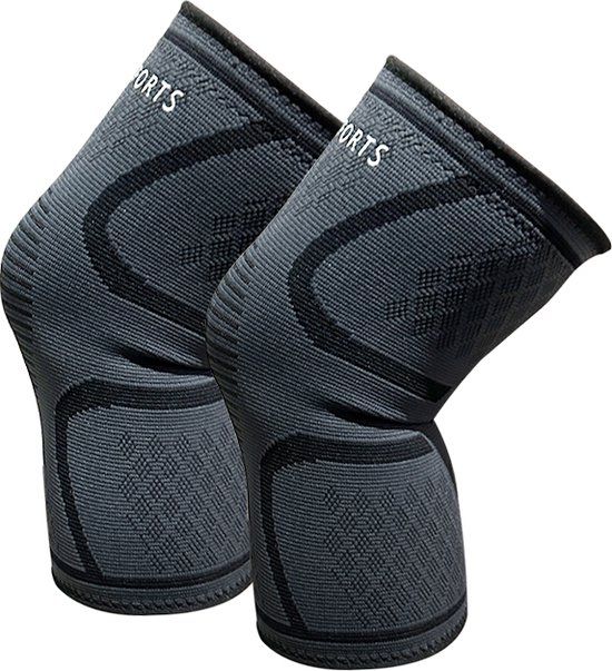 AJ-Sports Knee Sleeves - M - Black - Pair