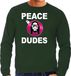 Bellatio Decorations Shoppartners Bv Hippie Jezus Kerstbal Sweater Groen voor Heren - Maat L