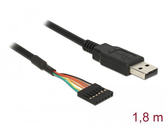 Delock Converter USB 2.0 male > TTL 6 pin pin header female 1.8 m (5 V)
