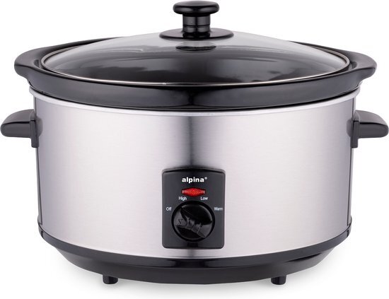 Alpina Slow Cooker - Kooktoestel - RVS - 3,5L - 240W