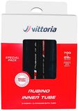 Vittoria Raceband Rubino V Duo Pack Vouw 28-622 Zwart/Zwart En Binnenband