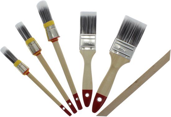 Copenhagen Pro Budgetline kwastenset - 6-delig - synthetisch haar, houten steel - 8 - 10 - 14