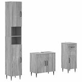 vidaXL - 3-delig - badkamerkast - set - HAARLEM - Grijs Sonoma - Bewerkt hout