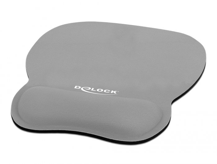 Delock Ergonomic Mouse Pad with Wrist Rest - Grey
