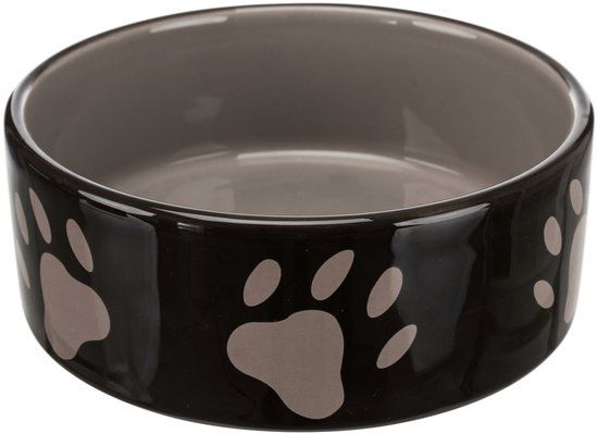 TRIXIE VOERBAK POOTMOTIEF KERAMIEK BRUIN / TAUPE