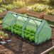 Serre de jardin tunnel en polyéthylène pour plantes et fleurs, avec rallonges de bord et portes à charnières, 270x90x90 cm, vert foncé