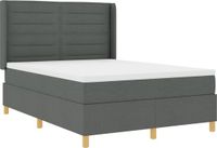 vidaXL Boxspringbed met matras, donkergrijs, 160 x 200 cm, stof