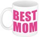 Bellatio Decorations Shoppartners Bv Mok Best mom - 300 ml - wit/blauw - moederdag - cadeau - koffiemok - mokken