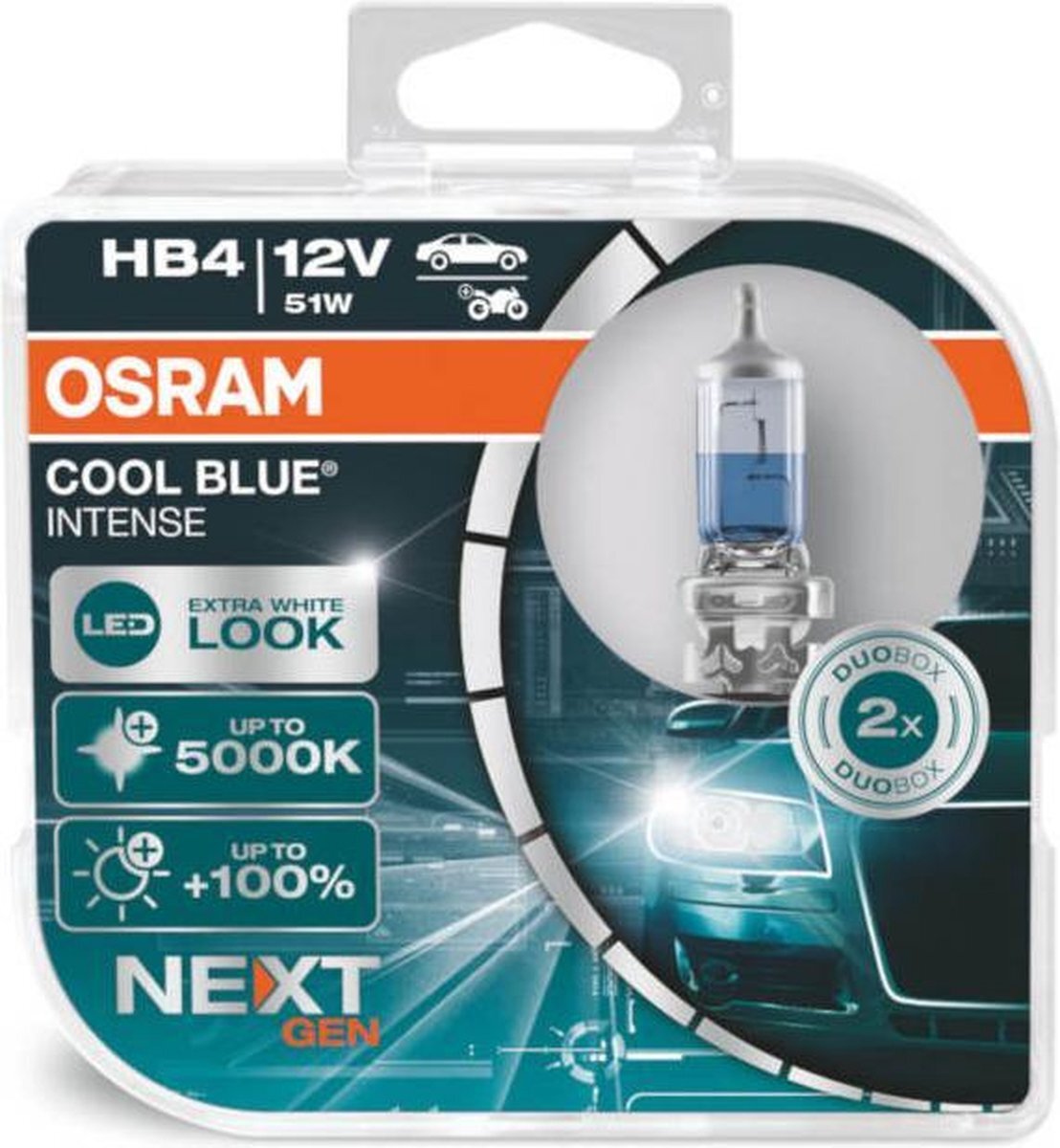 Osram Cool Blue Intense Next Gen HB4-9006 9006CBN-HCB set