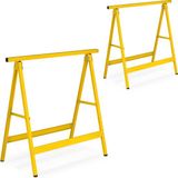Relaxdays schraag set van 2 - inklapbaar - 100 kg - 74 x 78 x 40 cm - geel
