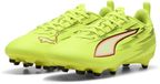 PUMA ULTRA 6 PLAY FG/AG Jr Unisex Voetbalschoenen - Yellow Alert-PUMA Black-Glowing Red-Lime Squeeze - Maat 35