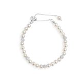 LUXENTER Zurgrak Legering Witte Parel Zilver Afwerking Witte Link Armbanden Vrouwen Sieraden