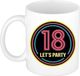 Bellatio Decorations Verjaardag mok / beker - Lets party 18 jaar - neon - 300 ml