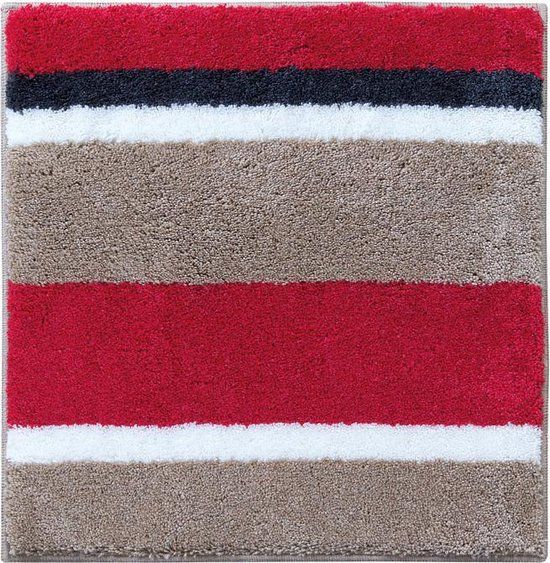 Floris Nova Badmat - Rood - 60 x 60 cm - Hoogpolig - WC-mat